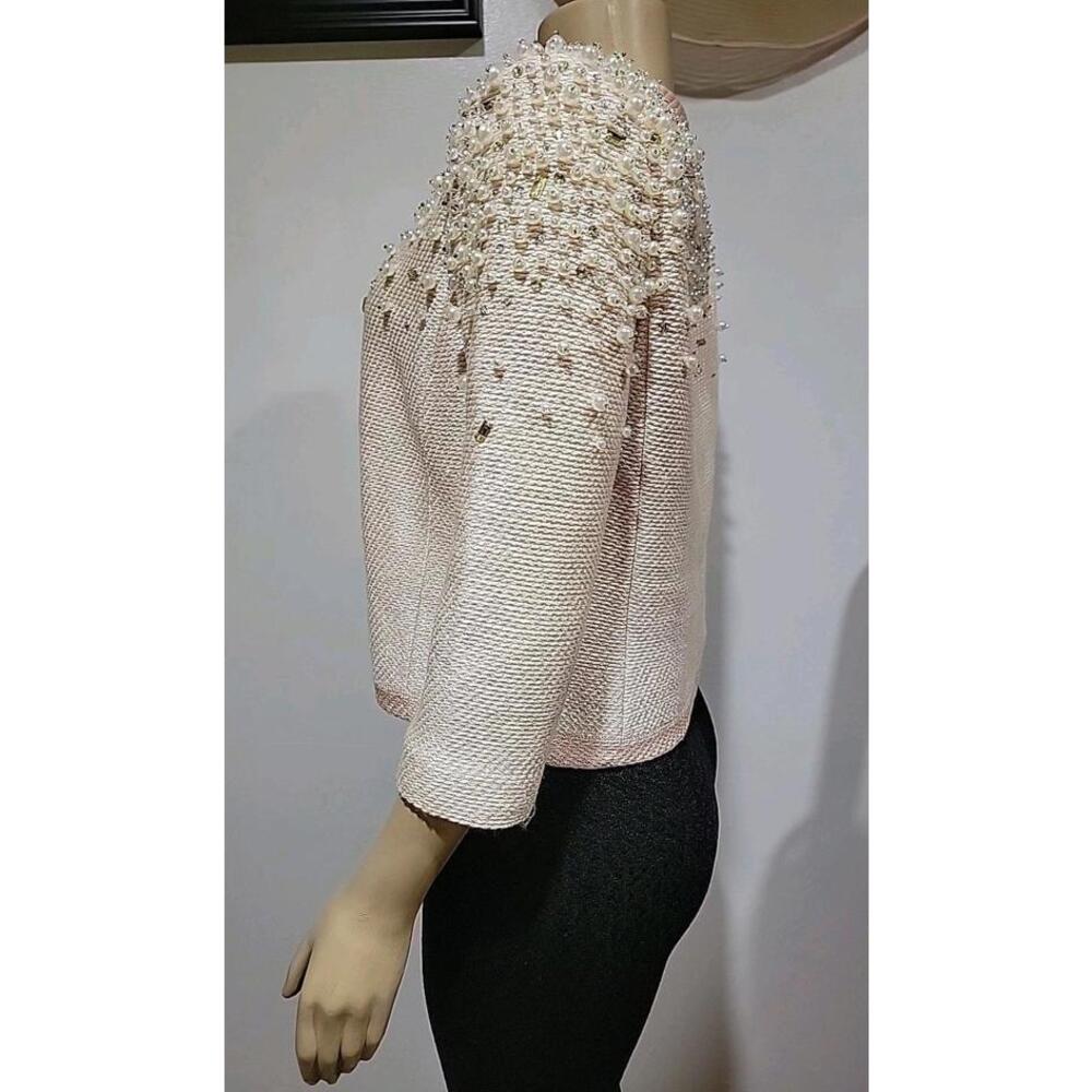 St. John Couture Black Label Size 4 Pink Hand Beaded Knit Jacket Cardigan #A - Picture 15 of 16